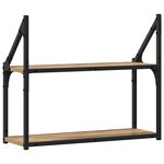 vidaXL Étagère Murale avec étagère chêne artisanal 60 x 21 x 51 cm