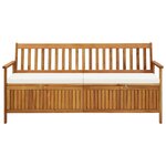 vidaXL Banc de rangement avec coussin 170 cm Bois d'acacia solide