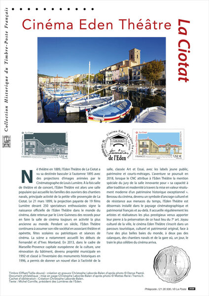 Document philatélique - La Ciotat - Cinéma Eden Théâtre