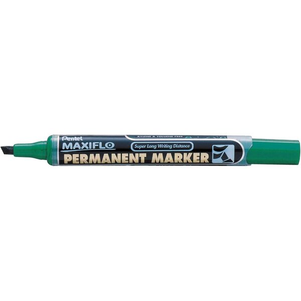 Marqueur permanent MAXIFLO  Pointe biseautée 4 6mm  Vert PENTEL