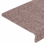 vidaXL Tapis d'escalier autocollants 15 pièces 65 x 21 x 4 cm Crème Bord rectangulaire