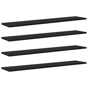 vidaXL Étagère à livres 4 Pièces Noir 100 x 20 x 1 5 cm Bois d'ingénierie