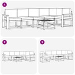 vidaXL Ensemble de canapés d'extérieur 7 Pièces Blanc et Beige Polyester
