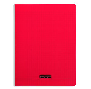 Cahier polypro piqué 24x32cm 96 pages séyès 90 g rouge calligraphe