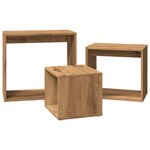vidaXL Tables gigognes 3 Pièces chêne artisanal bois d'ingénierie