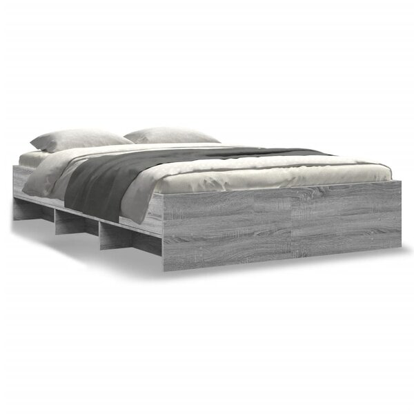 vidaXL Cadre de lit sans matelas sonoma gris 140x200 cm