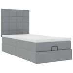 vidaXL Cadre de lit ottoman et matelas gris clair 90x190 cm tissu