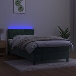 vidaXL Sommier à lattes de lit avec matelas et LED Vert foncé 80x200cm