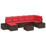 vidaXL Ensemble de canapé de jardin 8 Pièces Marron polyrotin