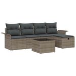 vidaXL Ensemble de canapé de jardin avec coussin 6 Pièces Gris polyrotin