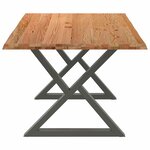vidaXL Table à manger avec bord vivant 200x100x74 cm bois massif chêne
