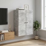 vidaXL Armoire Murale 66 x 34 5 x 90 cm Bois d'ingénierie Gris béton