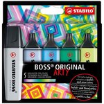 Etui de 5 de surligneurs boss original arty couleurs froides stabilo