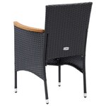 vidaXL Ensemble à manger de jardin coussins 9Pièces Résine tressée Noir