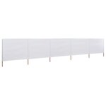 vidaXL Paravent 5 panneaux Tissu 600 x 120 cm Blanc sable