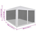 vidaXL Tente de réception avec 4 parois en maille 4 x 3 m