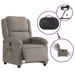 vidaXL Fauteuil de massage inclinable électrique Taupe Tissu