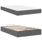 vidaXL Cadre de lit avec matelas Gris foncé 120 x 200 cm tissu