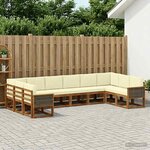 vidaXL Ensemble de canapés d'extérieur 10 Pièces Naturel et Crème