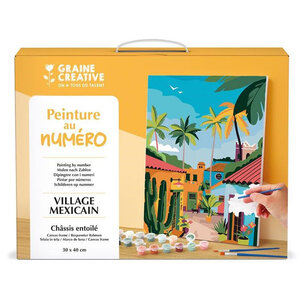 peinture au numero 30x40 cm - village mexicain