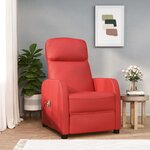vidaXL Fauteuil de massage électrique Rouge Similicuir