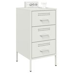 vidaXL Table de chevet blanc 36x39x68 cm acier laminé à froid