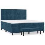 vidaXL Sommier à lattes de lit et matelas Bleu foncé 180x200cm Velours