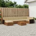 vidaXL Ensemble de canapés d'extérieur 8 Pièces Naturel et Beige