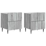 vidaXL Cabinet de chevet 2 Pièces Sonoma gris 43 x 34 5 x 49 5 cm