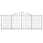 vidaXL Paniers à gabions arqués 12 Pièces 300x30x100/120 cm fer galvanisé