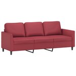 vidaXL Ensemble de canapés 3 Pièces et coussins Rouge bordeaux Similicuir