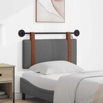vidaXL Tête de lit suspendue Avec lumière LED Gris foncé PU antique
