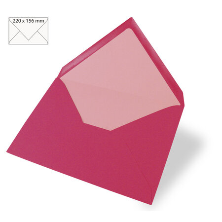 Enveloppe p.carte A5 uni FSC Mix Credit  rose oeillet  220x156mm  90g / m²  5 pces