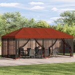 vidaXL Gazebo avec murs latéraux 6 x 3 m Terre cuite