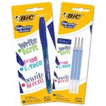 BIC Gel-ocity Illusion Stylo Gel Effaçable a Pointe Moyenne (0,7 mm) - Bleu, Blister de 1 + 3 Recharges