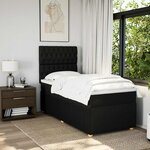 vidaXL Sommier à lattes de lit avec matelas Noir 90x190 cm Tissu