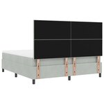 vidaXL Lit à ressorts avec tête de lit Gris clair 180 x 200 cm Velours
