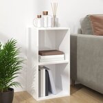 vidaXL Boîte de rangement de vinyles Blanc brillant 71x34x36 cm