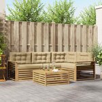 vidaXL Ensemble de canapés d'extérieur 6 pc Blanc et Beige Polyester