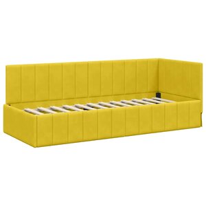 vidaXL Cadre de lit d'angle Jaune 80 cm x 200 cm tissu