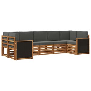vidaXL Ensemble de canapés d'extérieur 6 pc Naturel et Anthracite