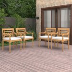 vidaXL Chaises Batavia 4 Pièces avec coussins Bois de teck solide