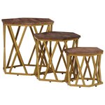 vidaXL Tables basses Marron 55 x 55 x 50 cm Bois de mangue massif
