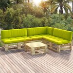 Vidaxl salon de jardin palette 4pièces avec coussins pin imprégné de vert