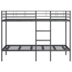 VidaXL Lit superposé sans matelas noir 90x200 cm acier