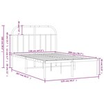 vidaXL Cadre de lit métal sans matelas avec tête de lit noir 120x200cm