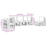 vidaXL Ensemble de canapé de jardin 5 Pièces Noir 213 x 71.5 x 71 cm