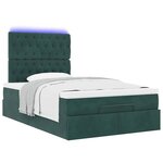 vidaXL Cadre de lit ottoman avec matelas vert foncé 120x190 cm velours