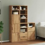 vidaXL Armoires latérales 5 Pièces ODDA 40x24x79 cm bois massif pin