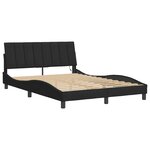 vidaXL Cadre de lit avec LED sans matelas Hanko noir 140x200 cm velours